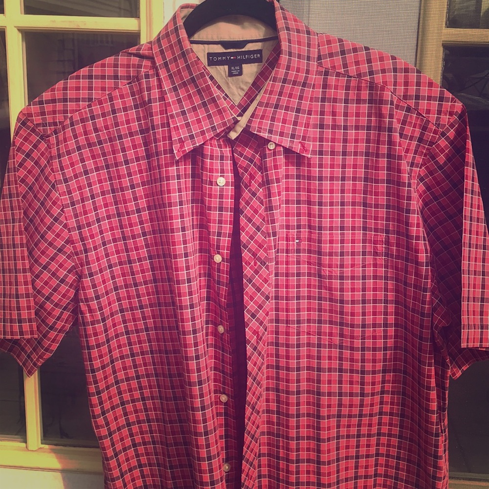 Tommy Hilfiger shirt | pink shirt sleeve button up